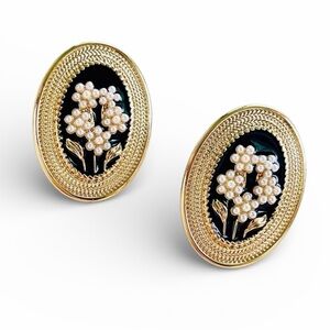 Pearl Cluster Earrings Vintage Style